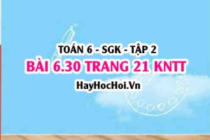 Bài 6.30 trang 21 Toán 6 Tập 2 Kết nối tri thức